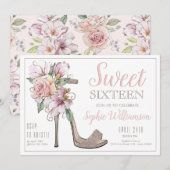 Sweet Sixteen High Heels Birthday Kaart (Voorkant / Achterkant)