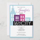 Sweet Sixteen in de City Invitation Kaart (Voorkant)