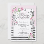 Sweet Sixteen in Wonderland Chic Floral Fairytale Kaart (Voorkant)