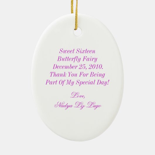 Sweet Sixteen Keepomwille-Customize Keramisch Ornament (Achterkant)