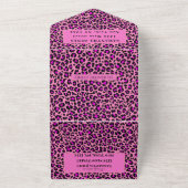Sweet Sixteen leopard Print Girly  Roze All In One Uitnodiging (Buitenkant)