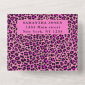 Sweet Sixteen leopard Print Girly  Roze All In One Uitnodiging (Achterkant)
