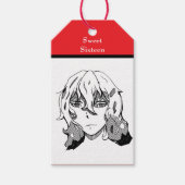 Sweet Sixteen Lineart Cadeaulabel (Voorkant)