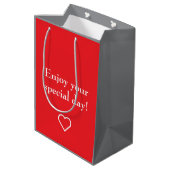 Sweet Sixteen Lineart Medium Cadeauzakje (Achterkant Gekanteld)