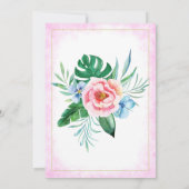 Sweet Sixteen Luau Tropisch Bloemig Roze Hawaïaans Kaart (Achterkant)