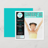 Sweet sixteen magazine aqua PERSONALIZE Kaart (Voorkant / Achterkant)