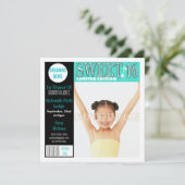 Sweet sixteen magazine aqua PERSONALIZE Kaart (Staand voorkant)