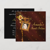 Sweet Sixteen, Masquerade Ball, Aangepaste uitnodi Kaart (Voorkant / Achterkant)