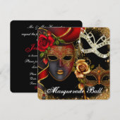 Sweet Sixteen, Masquerade Ball, Uitnodiging (Voorkant / Achterkant)