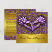 Sweet Sixteen Masquerade Invitation Kaart (Voorkant / Achterkant)