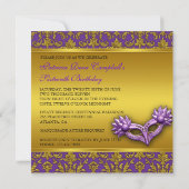 Sweet Sixteen Masquerade Invitation Kaart (Achterkant)