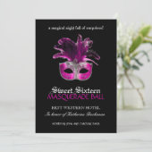 Sweet Sixteen Masquerade Invitation Kaart (Staand voorkant)