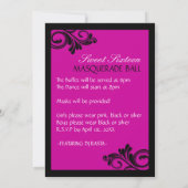 Sweet Sixteen Masquerade Invitation Kaart (Achterkant)