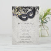 Sweet Sixteen Masquerade Invitation Kaart (Staand voorkant)