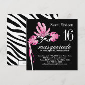 Sweet Sixteen Masquerade Party Invitation Kaart (Voorkant / Achterkant)
