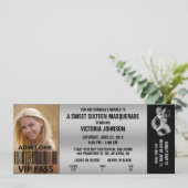 Sweet Sixteen Masquerade VIP Admission Ticket Kaart (Staand voorkant)