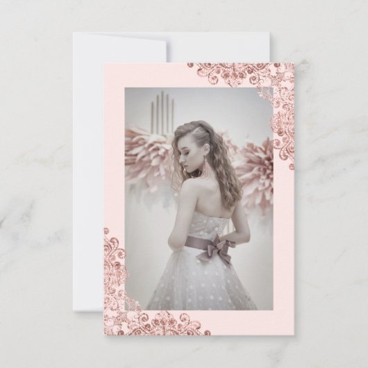 Sweet Sixteen Meisje Trendy Kant Roze Goud (Voorkant)
