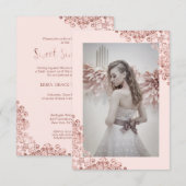 Sweet Sixteen Meisje Trendy Kant Roze Goud (Voorkant / Achterkant)