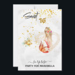 *~* SWEET SIXTEEN Mermaid Pearl Heart 16 Birthday Kaart<br><div class="desc">* Energetisch EnhancedSURPRISE PARTIJ Fantasy SIXTEEN Mousserend MODERN PEACH PINK SALMON CORAL Color Mermaid met Long BLONDE luscious Hair. Er zijn een paar mooie bloemen op haar. Ze is omringd door een grote DUBBELE PEARL HEART. De glanzende 16 GOUDE FOIL BALLOON-nummers zorgen voor een geweldige feestelijke aanvulling op je 16-jarige...</div>