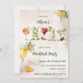 Sweet Sixteen Mocktail Verjaardagsfeestuitnodiging Kaart (Voorkant)