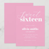 Sweet Sixteen Modern Pink 16e verjaardag Kaart (Voorkant / Achterkant)