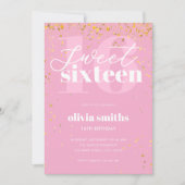 Sweet Sixteen Modern Pink 16e verjaardag Kaart (Voorkant)
