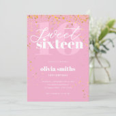 Sweet Sixteen Modern Pink 16e verjaardag Kaart (Staand voorkant)