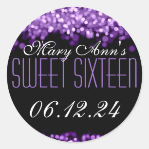 Sweet Sixteen Mousserend Licht Paars Ronde Sticker