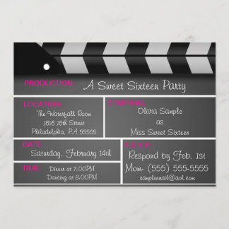 Sweet Sixteen Movie Invitation Kaart