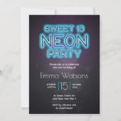 Sweet sixteen Neon Party Blue Kaart (Voorkant)