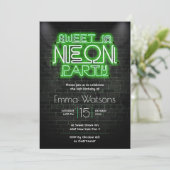 Sweet sixteen Neon Party Kaart (Staand voorkant)