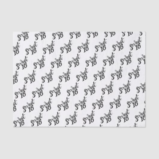 Sweet Sixteen Numbers 16e verjaardag Tissuepapier (Voorkant)