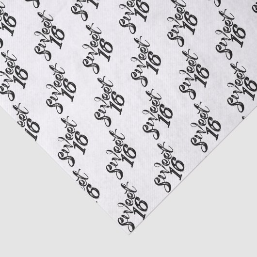 Sweet Sixteen Numbers 16e verjaardag Tissuepapier (Detail)