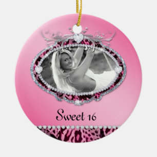 Sweet Sixteen Ornament Gift Leopard Pink Foto