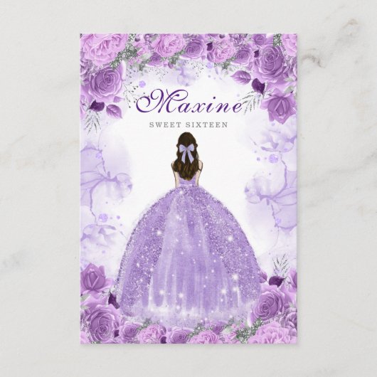 Sweet Sixteen Paarse Birthday Invitation Kaart (Voorkant)