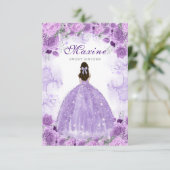 Sweet Sixteen Paarse Birthday Invitation Kaart (Staand voorkant)