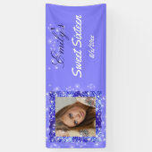 Sweet Sixteen, Paarse glitter, op maat Spandoek (Verticaal)