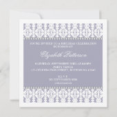 Sweet Sixteen Paarse White Damask Lace Jewel Party Kaart (Achterkant)