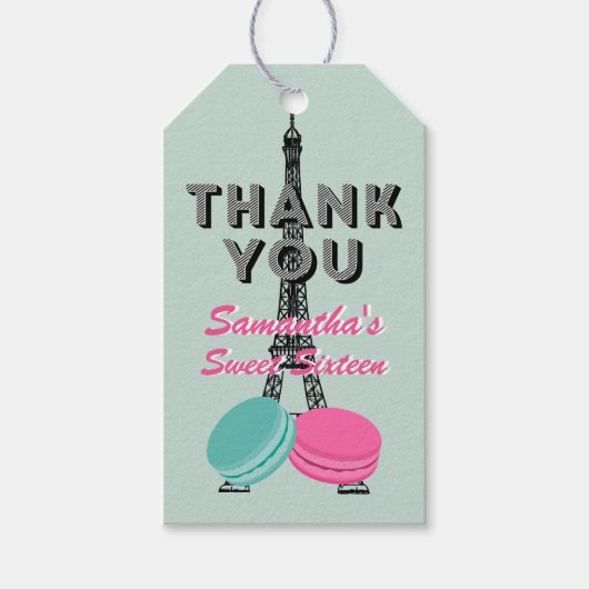Sweet Sixteen Paris Birthday Dank je Label Cadeaulabel (Voorkant)