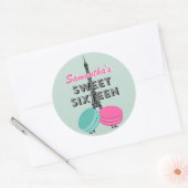 Sweet Sixteen Paris Macaron Verjaardag Sticker Fav (Envelop)