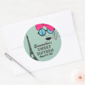 Sweet Sixteen Paris Thema Verjaardag Sticker Favor (Envelop)