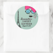 Sweet Sixteen Paris Thema Verjaardag Sticker Favor (Tas)