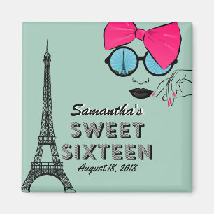 Sweet Sixteen Paris Thema Verjaardagsmagneet Magneet