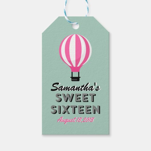 Sweet Sixteen Paris Theme Birthday Gift Label Cadeaulabel (Voorkant)