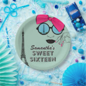 Sweet Sixteen Paris Theme Birthday Paper Bord (Feest)