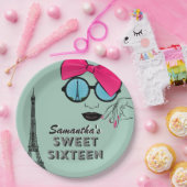 Sweet Sixteen Paris Theme Birthday Paper Bord (Feest)