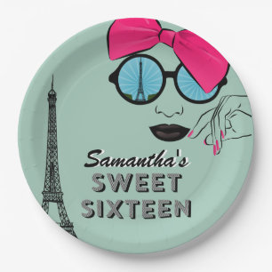 Sweet Sixteen Paris Theme Birthday Paper Bord