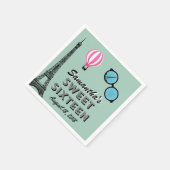 Sweet Sixteen Paris Theme Birthday Paper Napkin Servetten (Hoek)