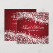 Sweet Sixteen-partij-mousserend-golfrood Kaart (Voorkant / Achterkant)