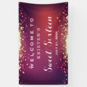 Sweet Sixteen-partij Shimmer Gold Glitter Sparkles Spandoek (Verticaal)
